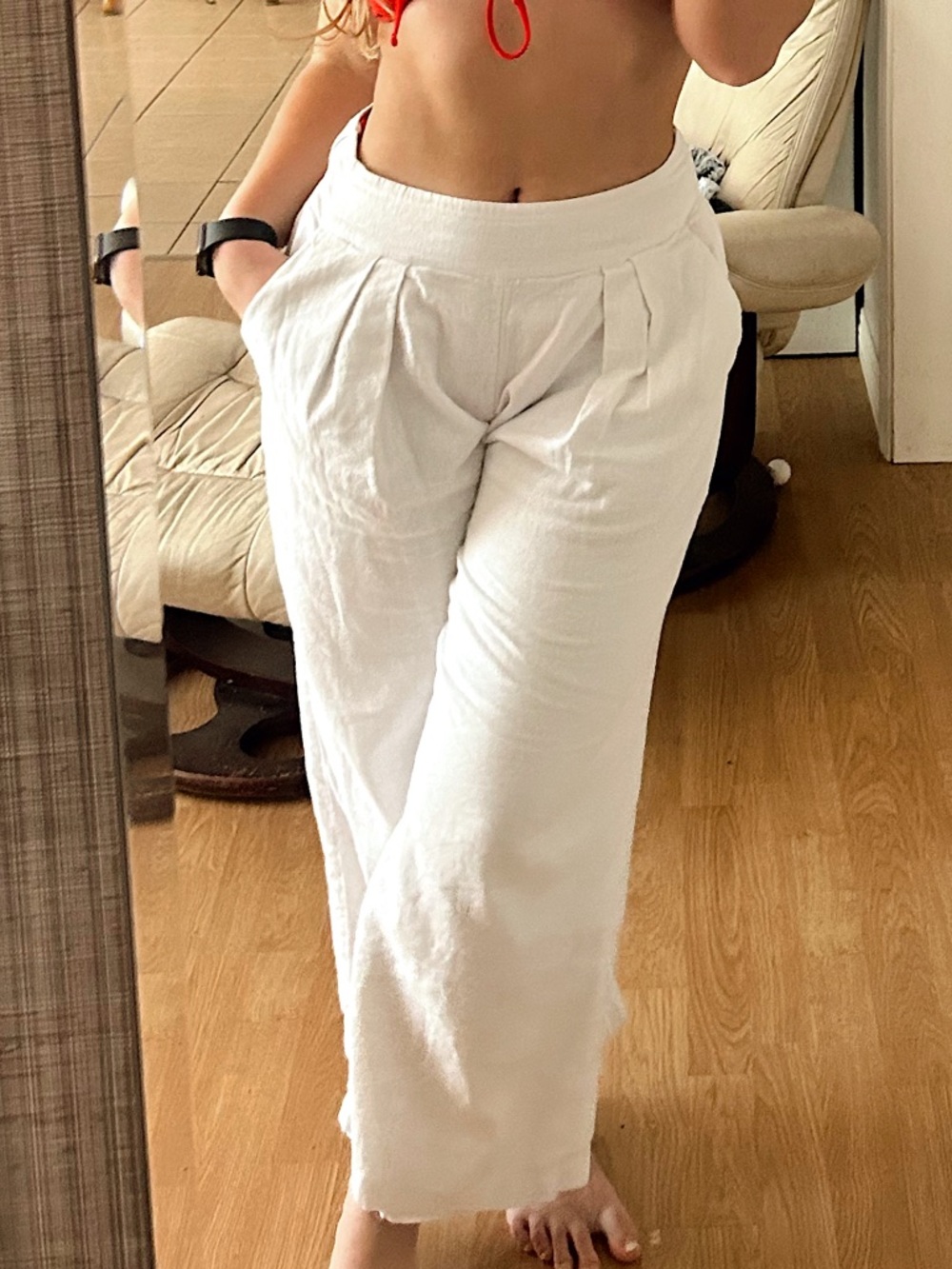 *2/$30 * Abercrombie curve love mid rise linen pants